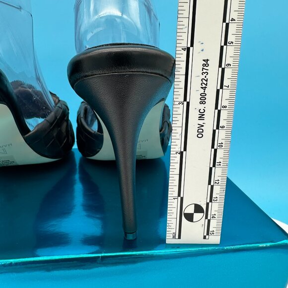 Marc Fisher Women's Janna Woven High Heel Leather Sandal Shoe, Size 8M, Black - Picture 7 of 13